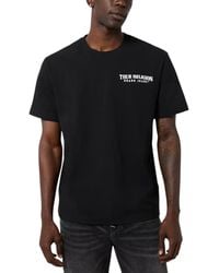 TRUE RELIGION - 108677 T Shirts Embroidered Warped Buddha Logo Cotton Tee - Lyst