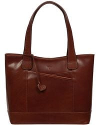 NiNa Amora - 'Maissa' Conker Leather Tote Bag - Lyst