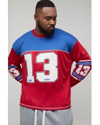 BoohooMAN - Plus Oversized Boxy Applique 13 Sports Top - Lyst
