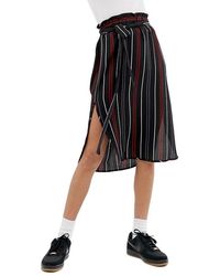 Brave Soul - Vixen Midi Skirts Stretch Ladies Stripe Casual Bottom Mid Rise - Lyst