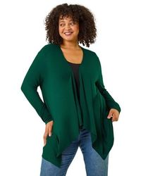Roman - Curve Waterfall Front Jersey Cardigan - Lyst