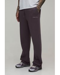 BoohooMAN - Tall Straight Fit Embroidered Jogger - Lyst