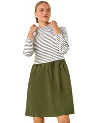 Roman - Stripe Mix Smock Dress - Lyst