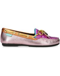 Kurt Geiger - Flat Shoe Combination Leather Eagle Moccasin - Lyst