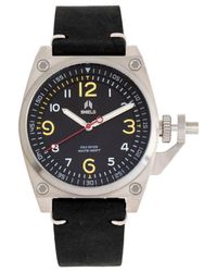 Shield - Pascal Leather-Band Diver Watch - Lyst