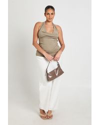 Boohoo - Plus Stud Detail Cowl Neck Halterneck Top - Lyst