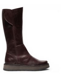 Fly London - Leather High Pull On Long Boots - Lyst