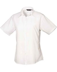 PREMIER - Ladies Poplin Short-Sleeved Blouse - Lyst