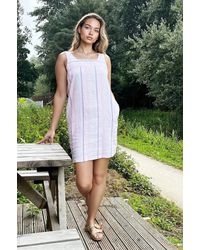 Secret Label - Stripe Sleeveless Linen Dress - Lyst