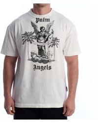 Palm Angels - Short Sleeve T-Shirt With Print Pmaa072F23Jer0030110 - Lyst