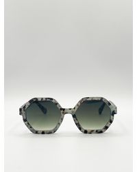 SVNX - Pale Tortoiseshell Oversized Hexagon Sunglasses - Lyst