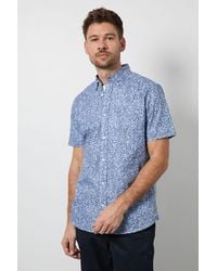 MAINE - Floral Print Short Sleeve Shirt Cotton - Lyst