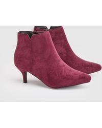 Wallis - Wide Fit Alma Faux Suede Kitten Heel Pointed Ankle Boots - Lyst