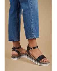 Good for the Sole - Hester Faux Leather Embellished Flatform Wedge Sandals - Lyst