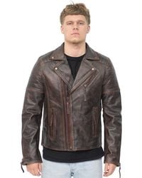 Infinity Leather - Brando Double Cross Zip Biker Jacket-Casablanca - Lyst