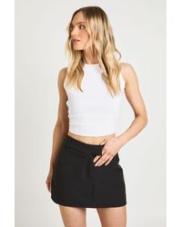 Boohoo - Petite Tailored Marl Fitted Mini Skort - Lyst