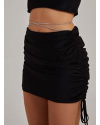 Pink Vanilla - Diamante Tie Waist Skirt - Lyst