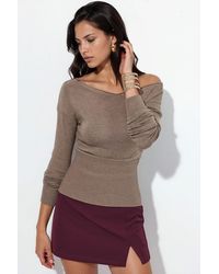 Busem - Cropped Ribbed Crew Neck Sweater - Lyst
