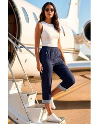 Roman - Contrast Detail Cropped Stretch Trouser - Lyst