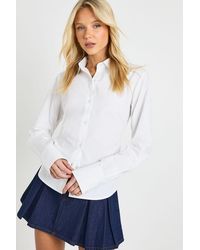 Boohoo - Cotton Poplin Cinched Fitted Shirt - Lyst
