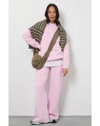 Boohoo - Neck Detail Sweatshirt Wide Leg Tracksuit - Lyst