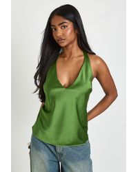 Boohoo - Halter Plunge Swing Cami Top - Lyst