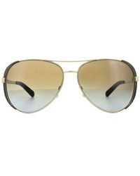 Michael Kors - Aviator Dark Chocolate Gradient Polarized Sunglasses Metal - Lyst