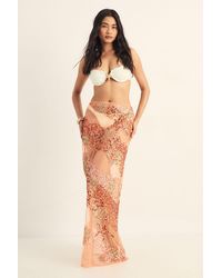 Nasty Gal - Starfish Wave Beaded Maxi Beach Skirt - Lyst