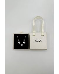 SVNX - Mini Clover Necklace & Hoop Earrings - Lyst