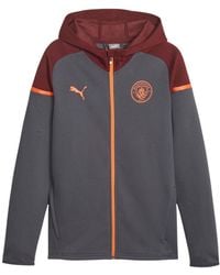 PUMA - Manchester City Fc Cotton Blend Hooded Jacket - Lyst