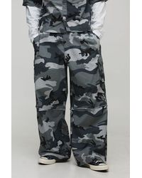 BoohooMAN - Extreme Parachute Ripstop Camo Cargo Trouser - Lyst