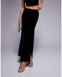 ASOS - Co-Ord Velvet Midi Skirt With Diamante Trim - Lyst