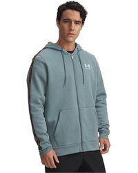 Under Armour - Icon Solid Patterned Hooded Ribbed Cuff Sweat Jacket - Lyst
