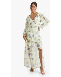 Boohoo - Floral Dobby Frill Detail Maxi Dress - Lyst