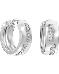 Bibei - Huggie Earrings For With Set Cubic Zirconia 925 Sterling Bipe017 - Lyst