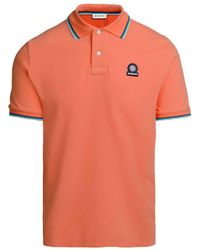 Sandbanks - Badge Logo Tipped Sleeve Polo Shirt Coral - Lyst