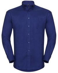 Russell - Collection Long Sleeve Easy Care Oxford Shirt (Bright Royal) - Lyst