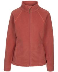 Trespass - Ladies Trouper Leather Trim Fleece Jacket (Rhubarb) - Lyst