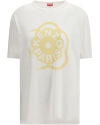 KENZO - Tops ,Wit ,Katoen Klassiek T-Shirt Met Ronde Hals Van Katoen - Lyst