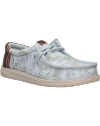HEYDUDE - Wally Washed Textile Harbour/Multi Loafers - Lyst