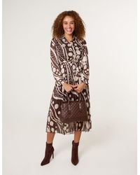 Blue Vanilla - Abstract Polka Dot Dress And Metallic Striped Button Collar - Lyst
