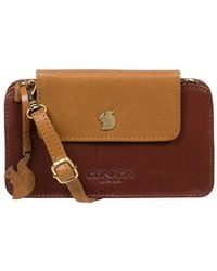 Conkca - 'Little Wonder' Conker & Dark Tan Leather Cross Body Clutch Bag - Lyst