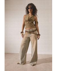 Boohoo - Embellished High Waisted Wide Leg Jean - Lyst