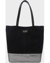 Assots London - Paige' Metallic + Suede Real Leather Tote Bag - Lyst