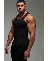 BoohooMAN - Man Active Gym Muscle Fit Ribbed Vest - Lyst