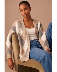 Roman - Boucle Chevron Cardigan - Lyst