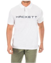 Hackett - Short-Sleeved Polo Shirt With Lapel Collar Hmx1007B - Lyst
