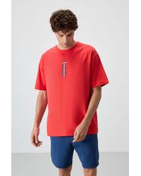 TOMMY LIFE - Oversized Cotton Crew Neck Printed T-Shirt - Lyst