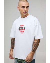 BoohooMAN - Oversized Money Slogan Distressed Applique Printed T-Shirt - Lyst