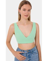 Hiccup - V-Neck Sleeveless Woven Crop Top - Lyst